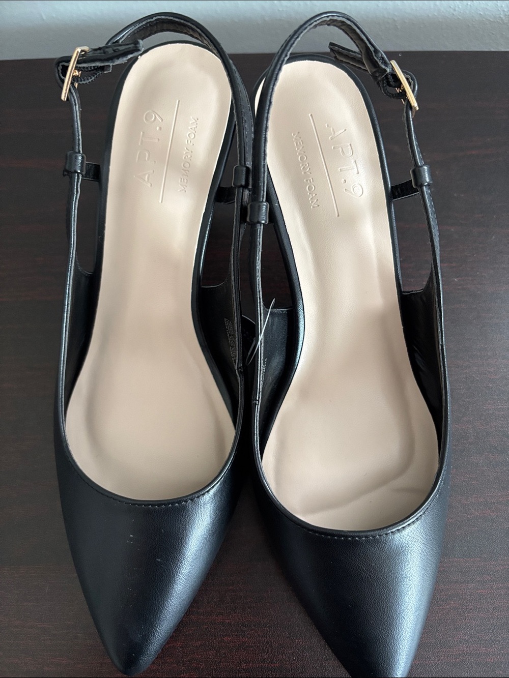 Apt. 9 Black Pointed Leather Slingback Mules - Picture 13 of 16